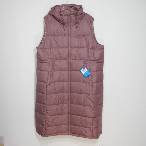 Columbia Pike Lake Long VEST Size 2X Fig Hood Omni Heat Insulated NEW - Picture 6 of 12